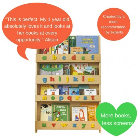 Mighty Rock Bookcase for Kids,Natural Book Shelf Organizer for Homeschool and Classrooms
